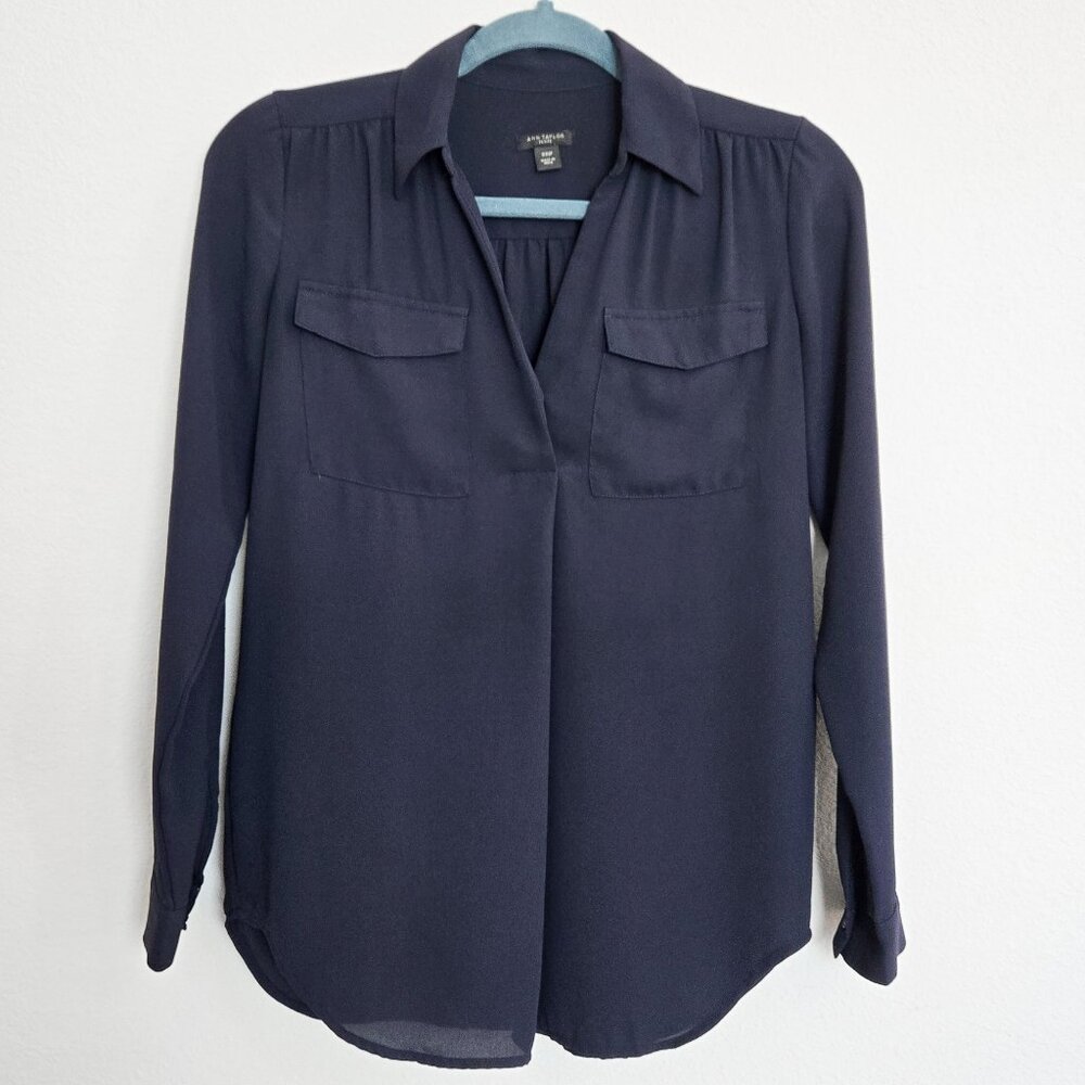 Ann Taylor camp shirt - Navy